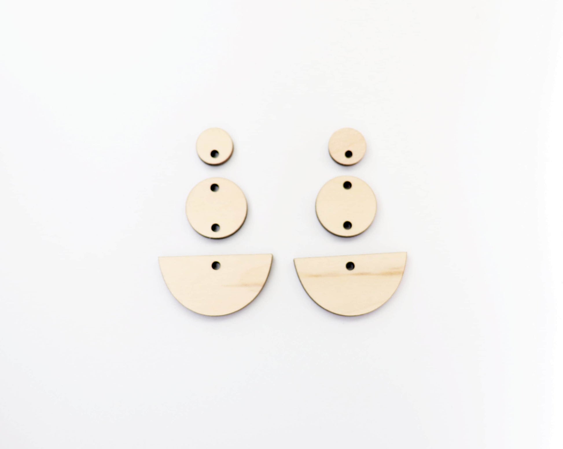 3 Piece Wood Earring blanks, wood blanks, sold per pair