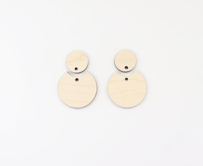 2 Piece Wood Earring blanks, wood blanks, sold per pair