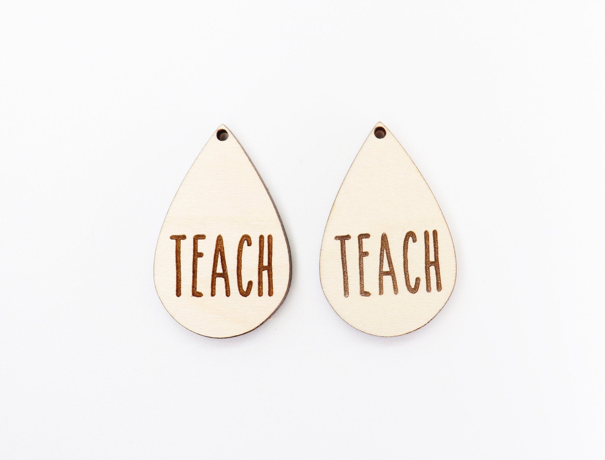 Teach wood earring blanks, wood cutouts, earring blanks