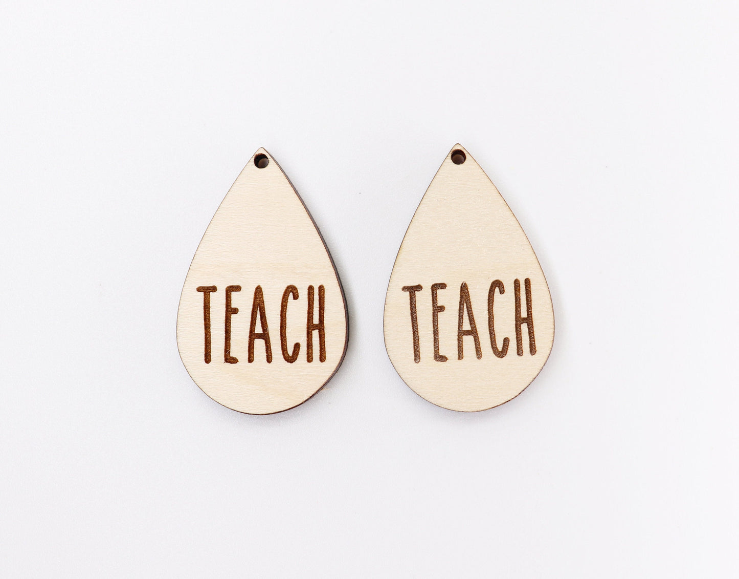 Teach wood earring blanks, wood cutouts, earring blanks