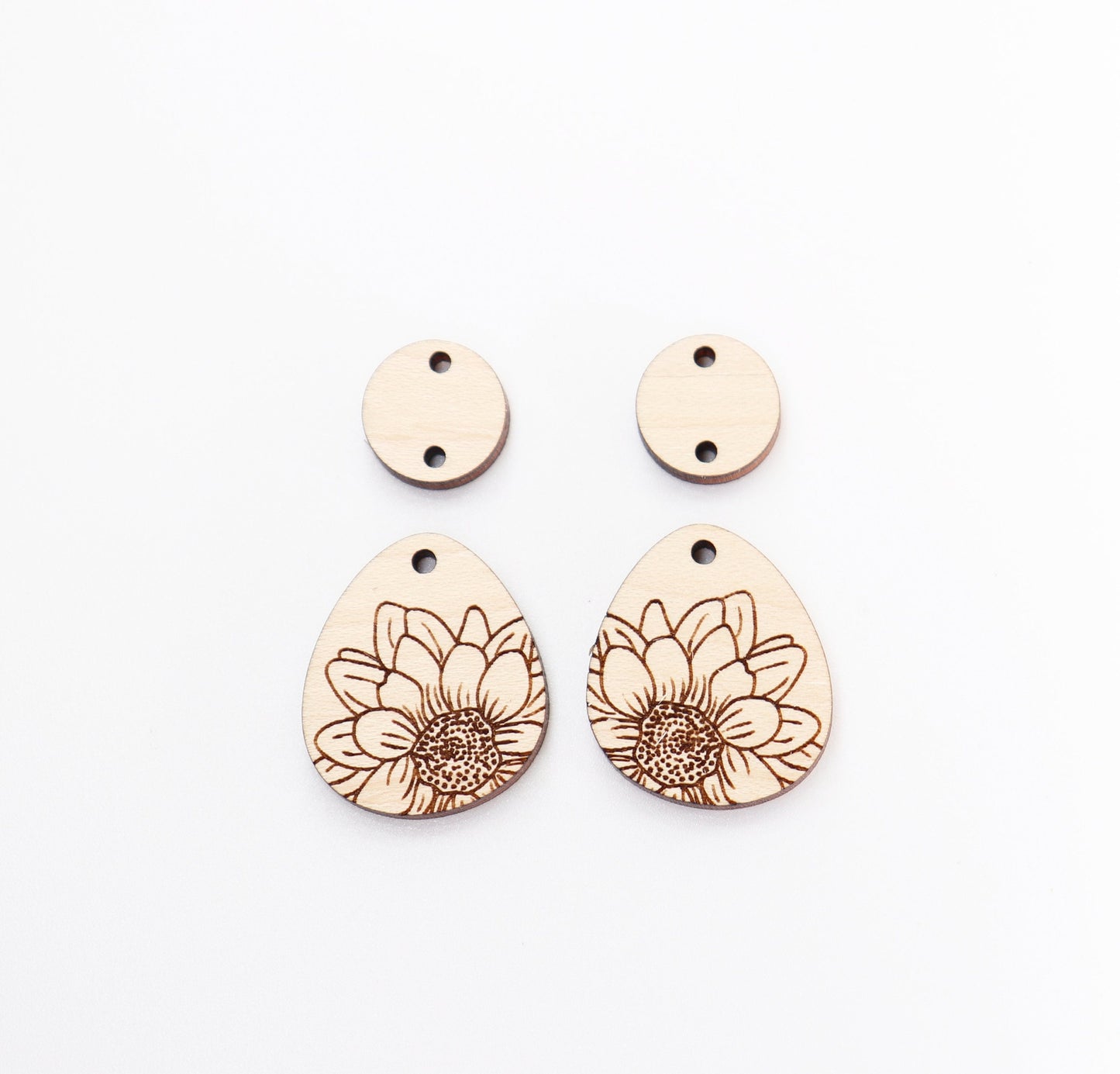 Floral earring blanks,  wood earring blanks,  DIY earrings, earring blanks, sold per set