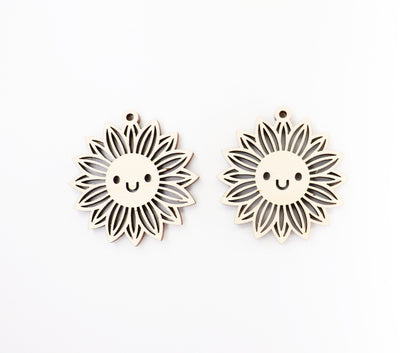 Sunflower blanks, earring blanks, wood cutouts