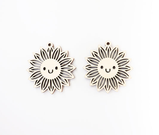 Sunflower blanks, earring blanks, wood cutouts