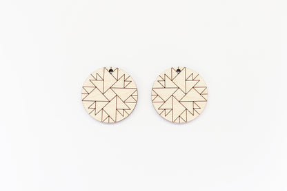 Barn quilt wood earring blanks,  wood earring blanks, sold per set