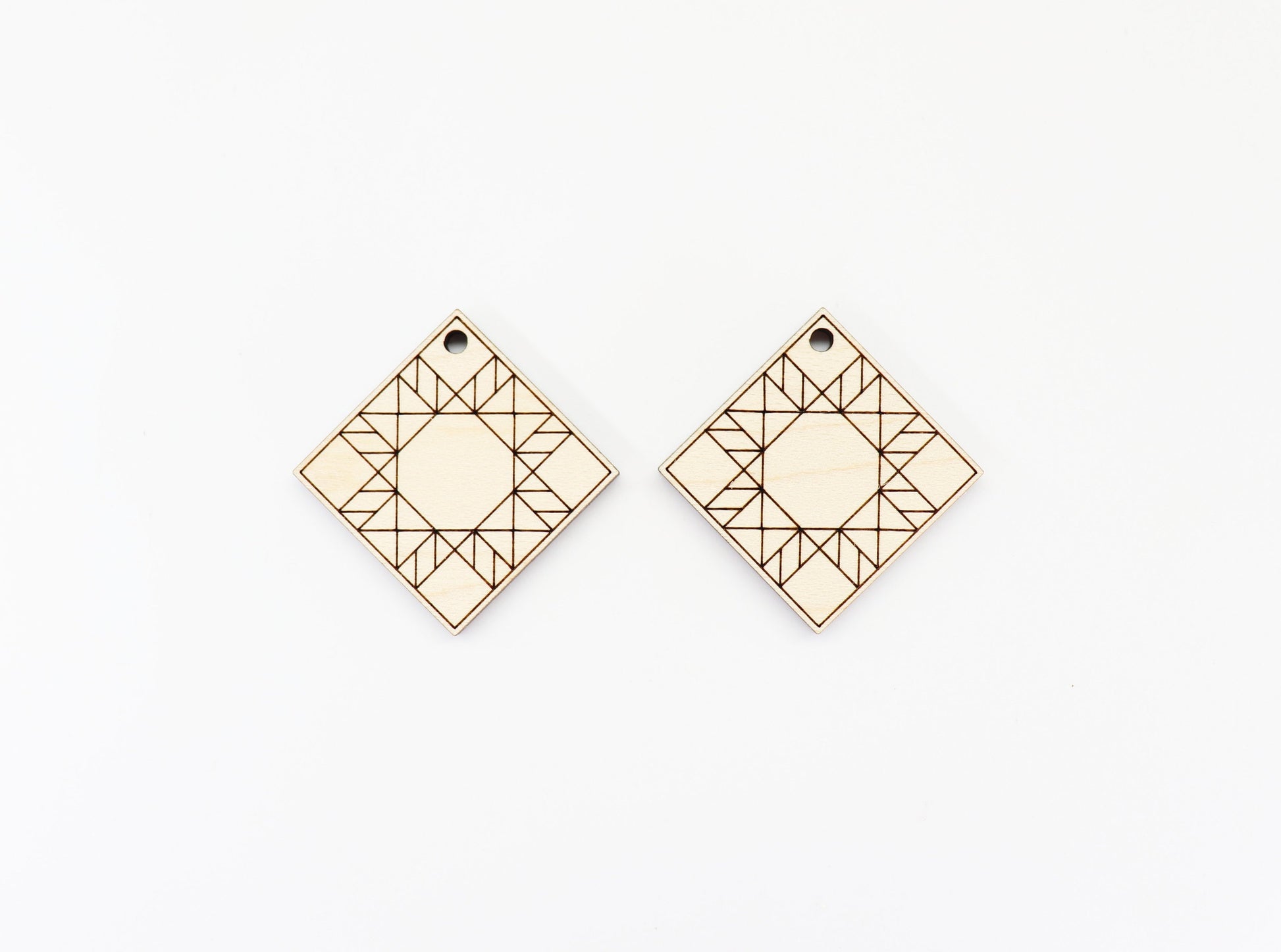 Barn quilt wood earring blanks,  wood earring blanks, sold per set