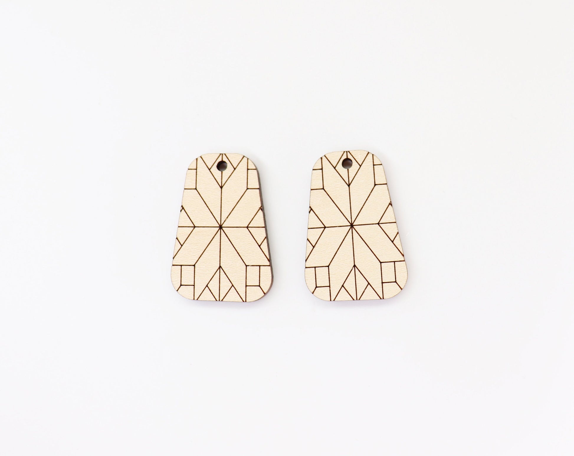 Barn quilt wood earring blanks,  wood earring blanks, sold per set