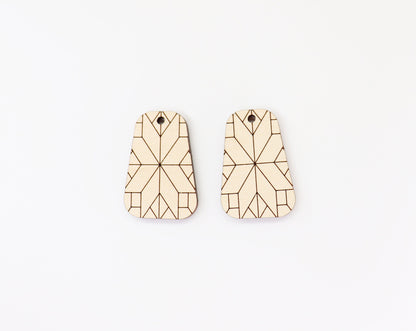 Barn quilt wood earring blanks,  wood earring blanks, sold per set