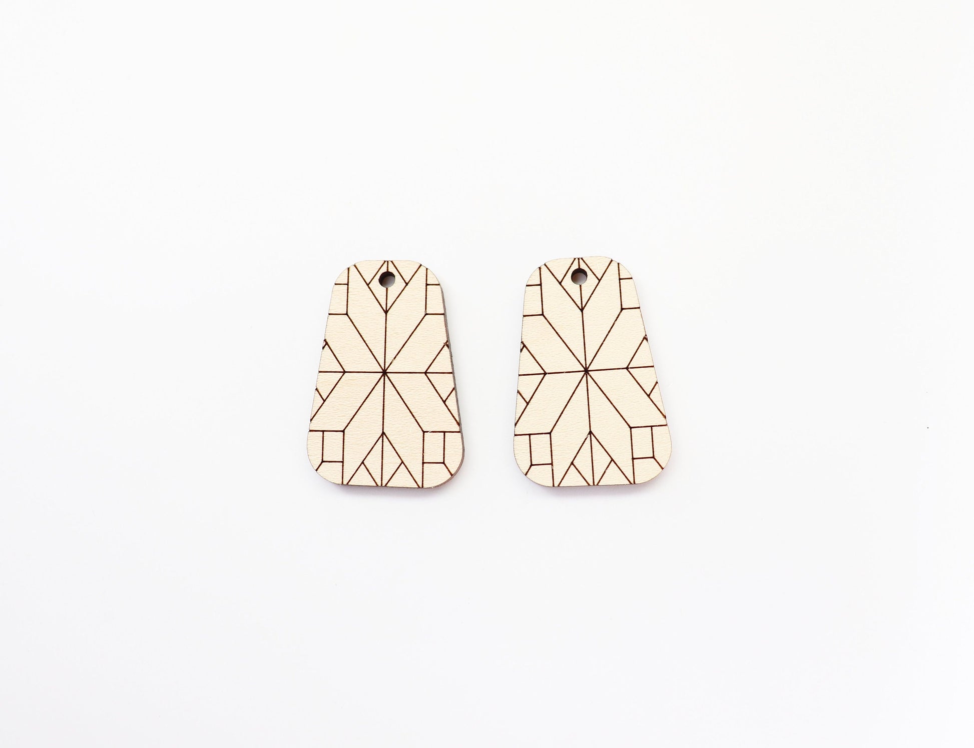 Barn quilt wood earring blanks,  wood earring blanks, sold per set