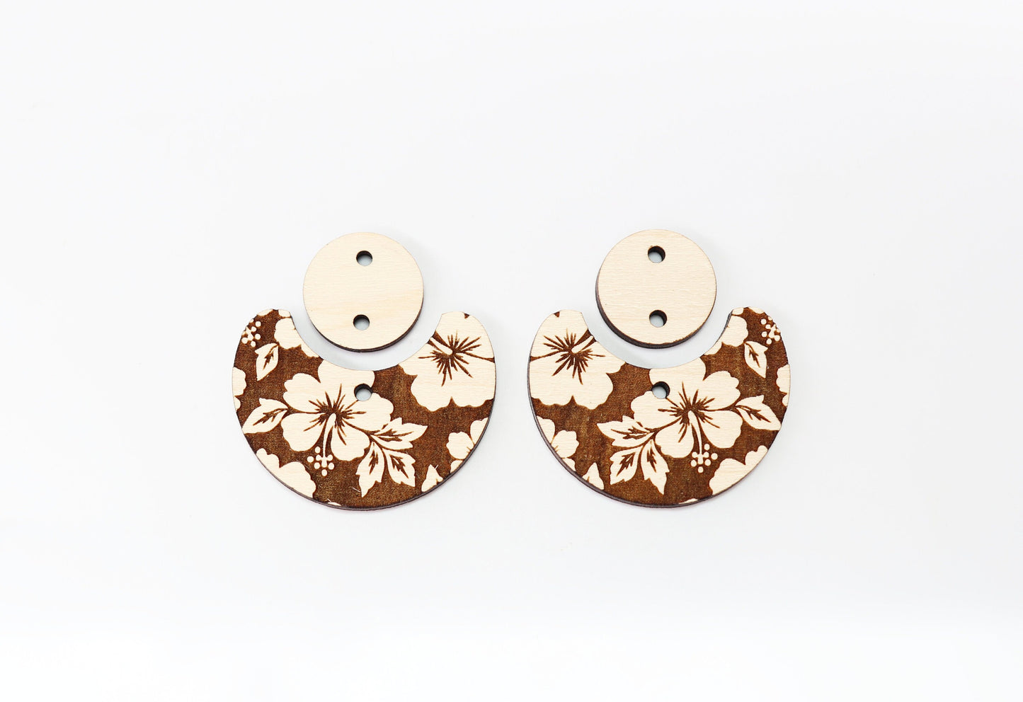 2 Piece flower earrings, earring blanks, sold per set