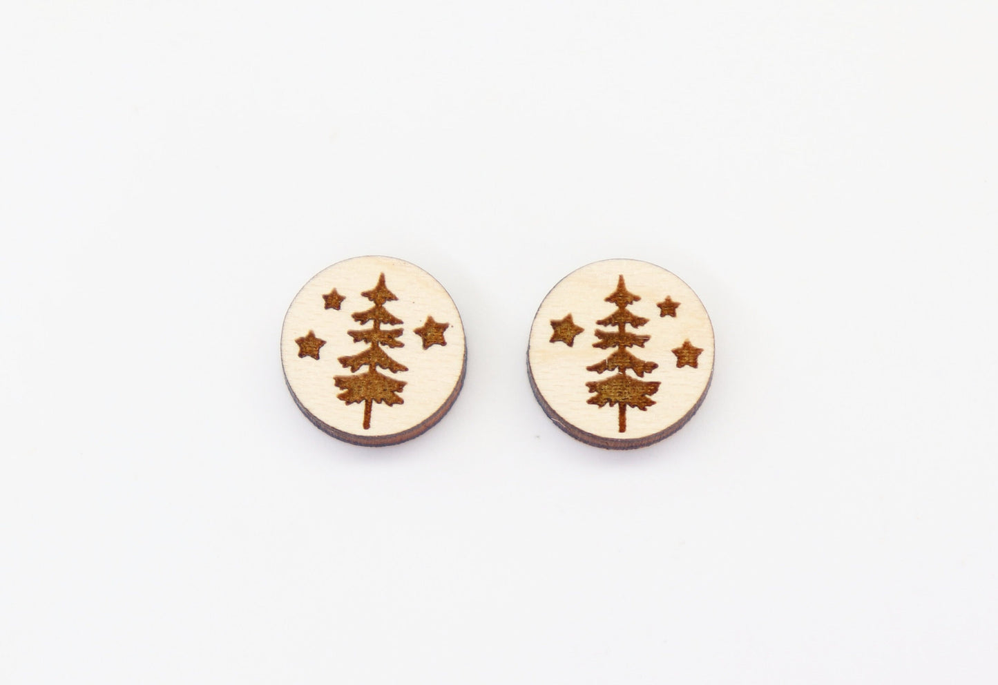 Tree studs, Wood earring blanks, DIY earrings, wood studs, sold per set