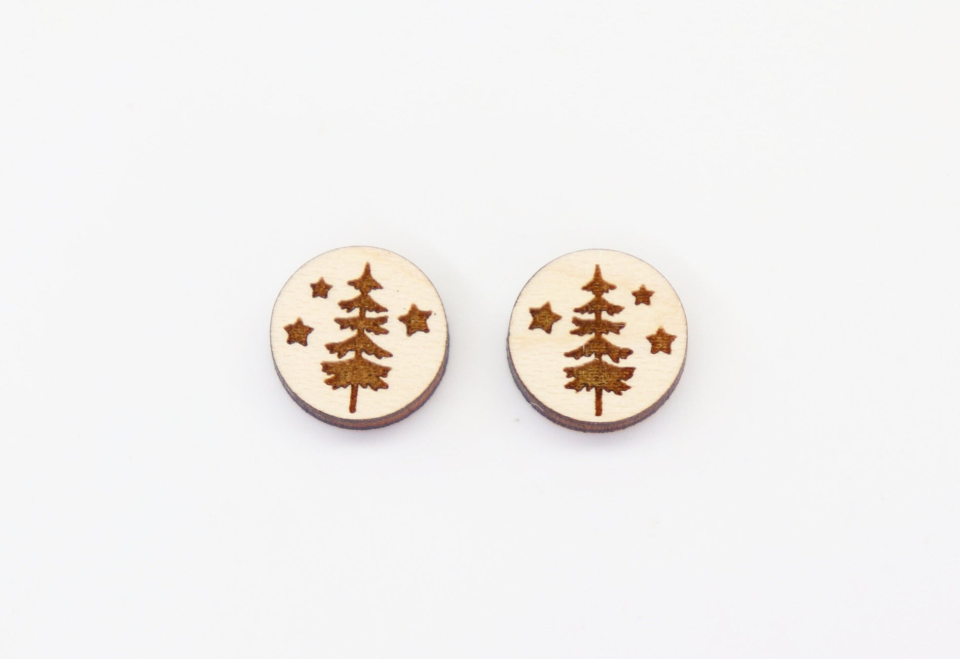 Tree studs, Wood earring blanks, DIY earrings, wood studs, sold per set