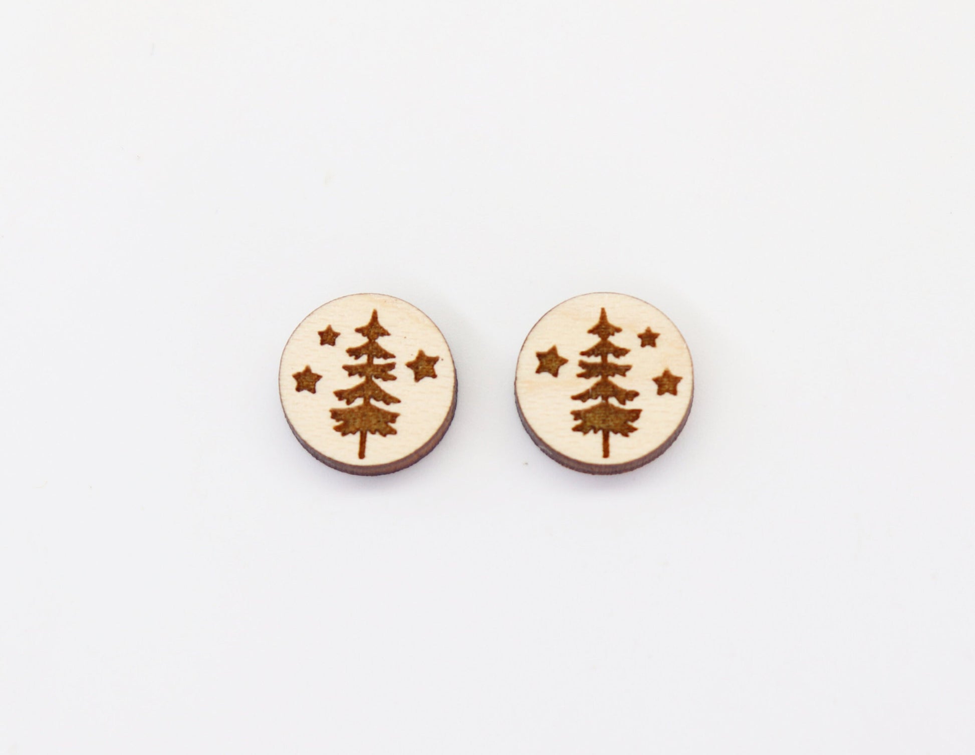 Tree studs, Wood earring blanks, DIY earrings, wood studs, sold per set