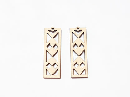 Bar earring blanks, earring blanks, wood cutouts