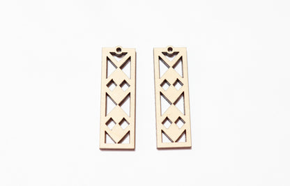 Bar earring blanks, earring blanks, wood cutouts