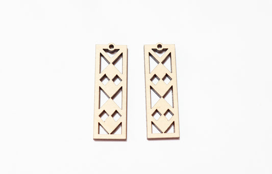 Bar earring blanks, earring blanks, wood cutouts