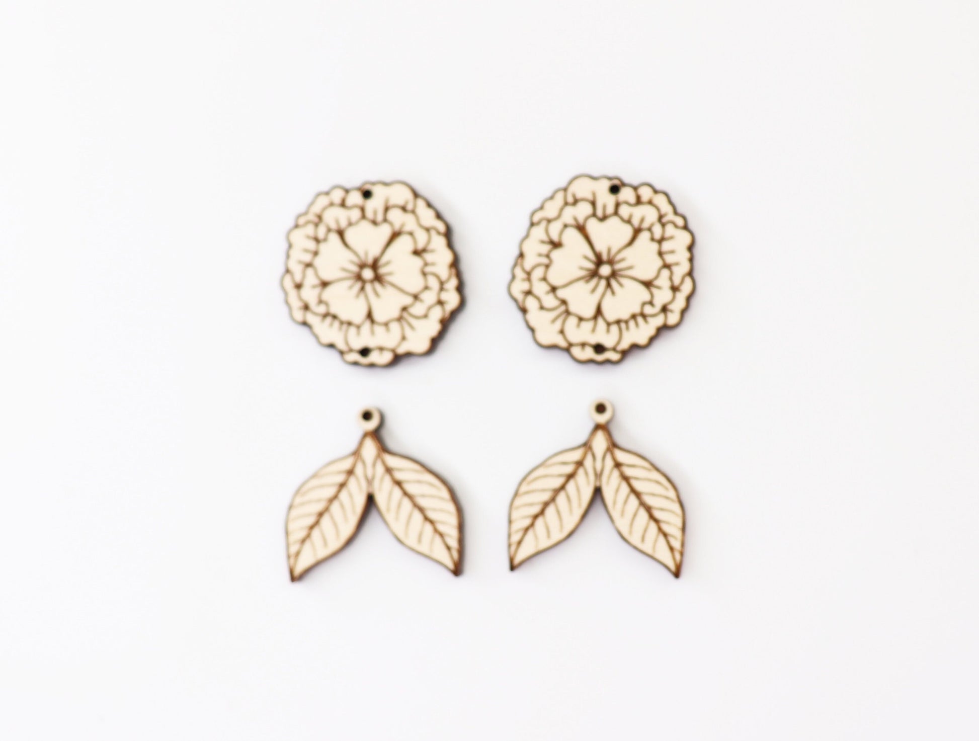 2 Piece flower earring blanks, DIY earrings, earring blanks, sold per set