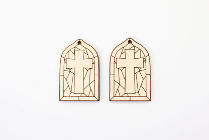 Stained glass wood Earring blanks, wood blanks, DIY earrings