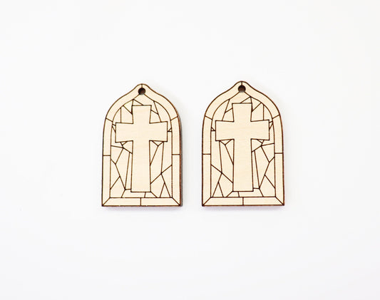 Stained glass wood Earring blanks, wood blanks, DIY earrings