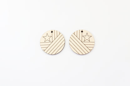 Barn quilt wood earring blanks,  wood earring blanks, sold per set