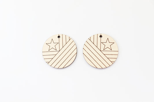 Barn quilt wood earring blanks,  wood earring blanks, sold per set