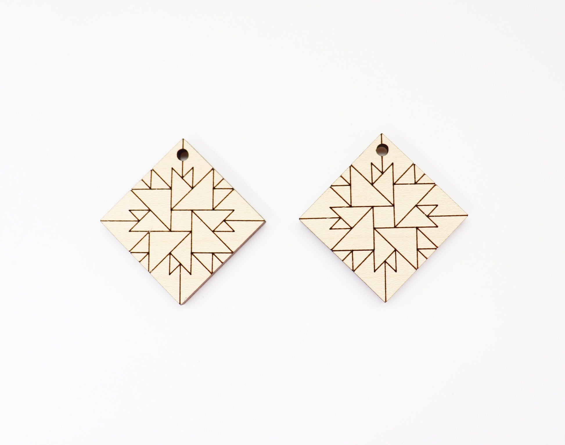 Barn quilt wood earring blanks,  wood earring blanks, sold per set