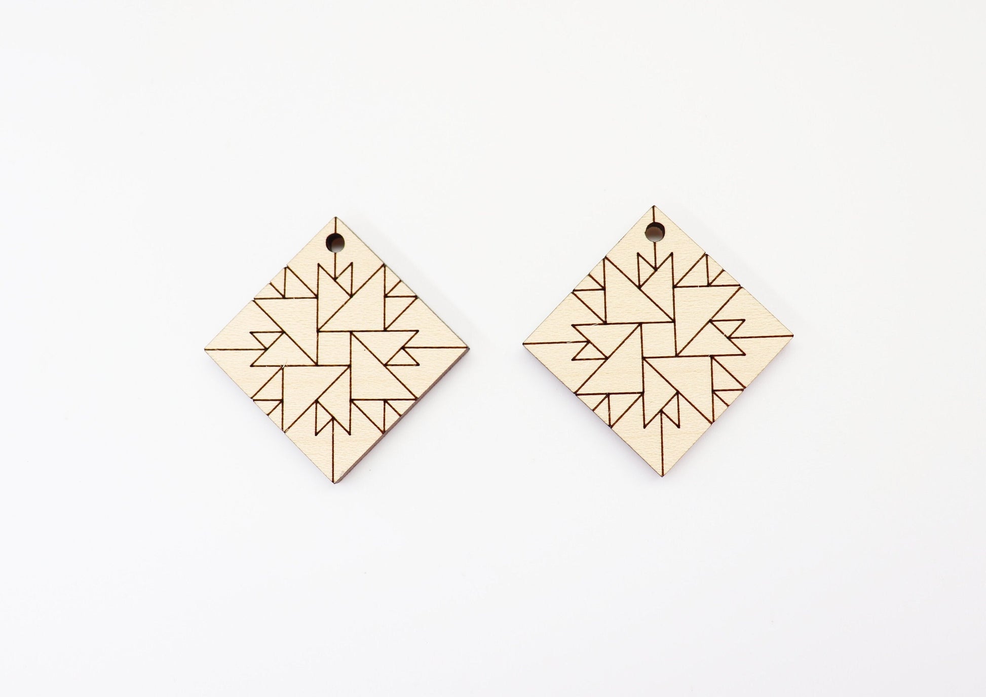 Barn quilt wood earring blanks,  wood earring blanks, sold per set