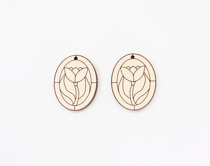 Stained glass wood Earring blanks, wood blanks, DIY earrings