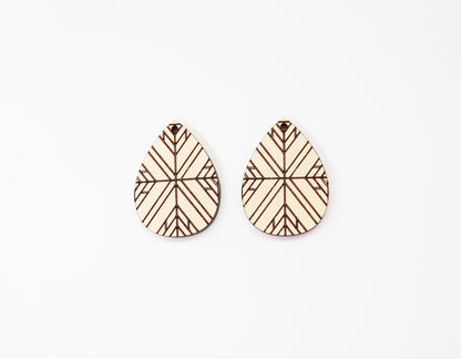 Teardrop earring blanks, wood cutouts, earring blanks