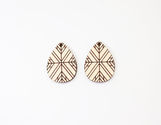 Teardrop earring blanks, wood cutouts, earring blanks