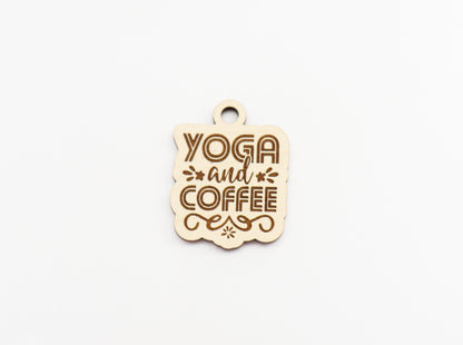 Yoga and coffee Keychain blanks, DIY keychain, wood blanks