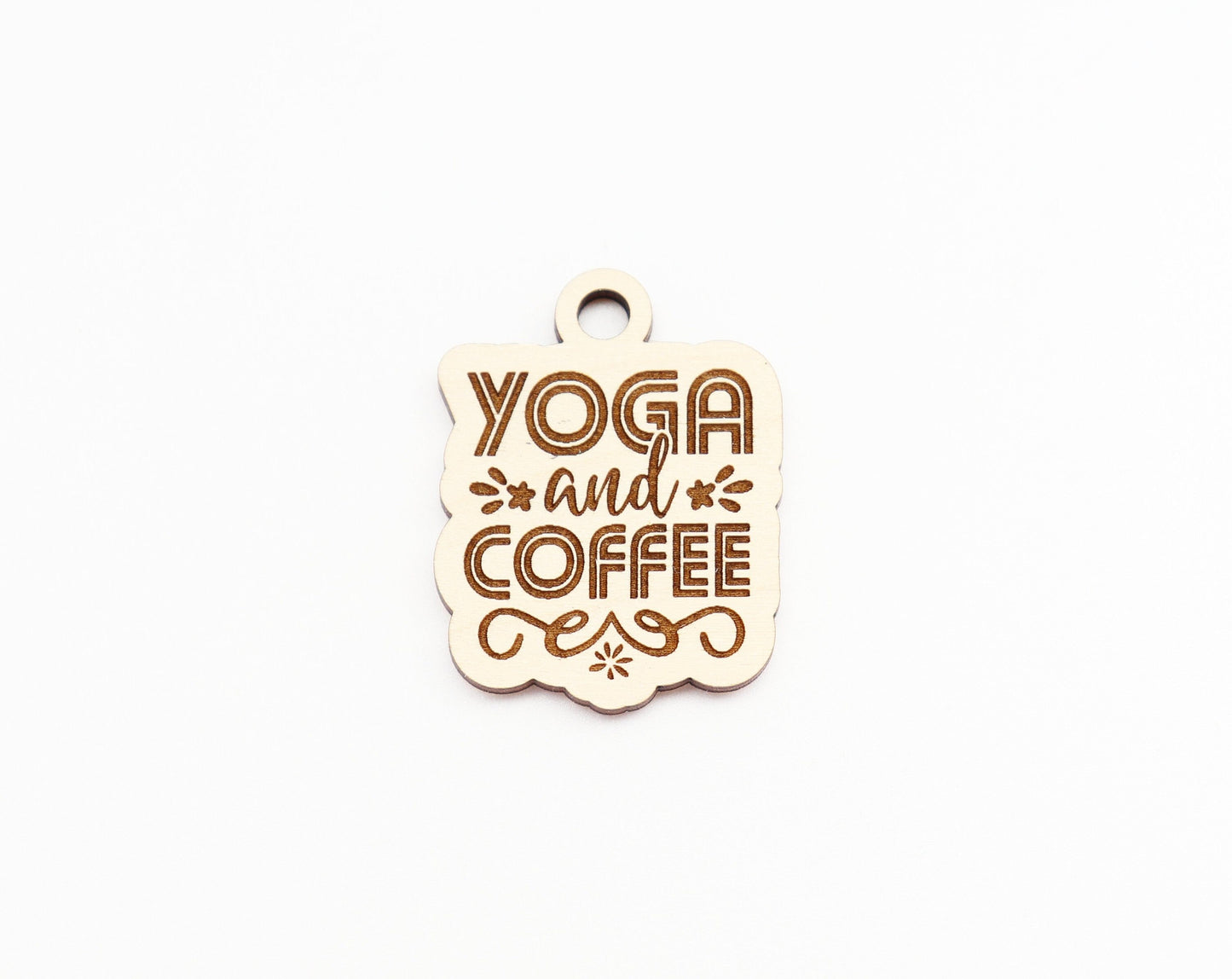 Yoga and coffee Keychain blanks, DIY keychain, wood blanks