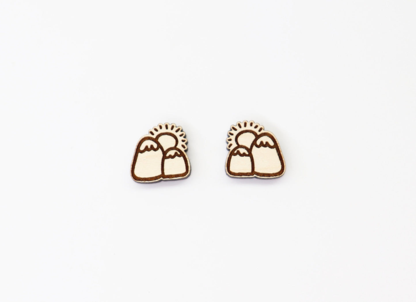 Mountain wood earring stud blanks, earring blanks, wood blanks