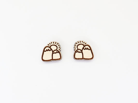 Mountain wood earring stud blanks, earring blanks, wood blanks