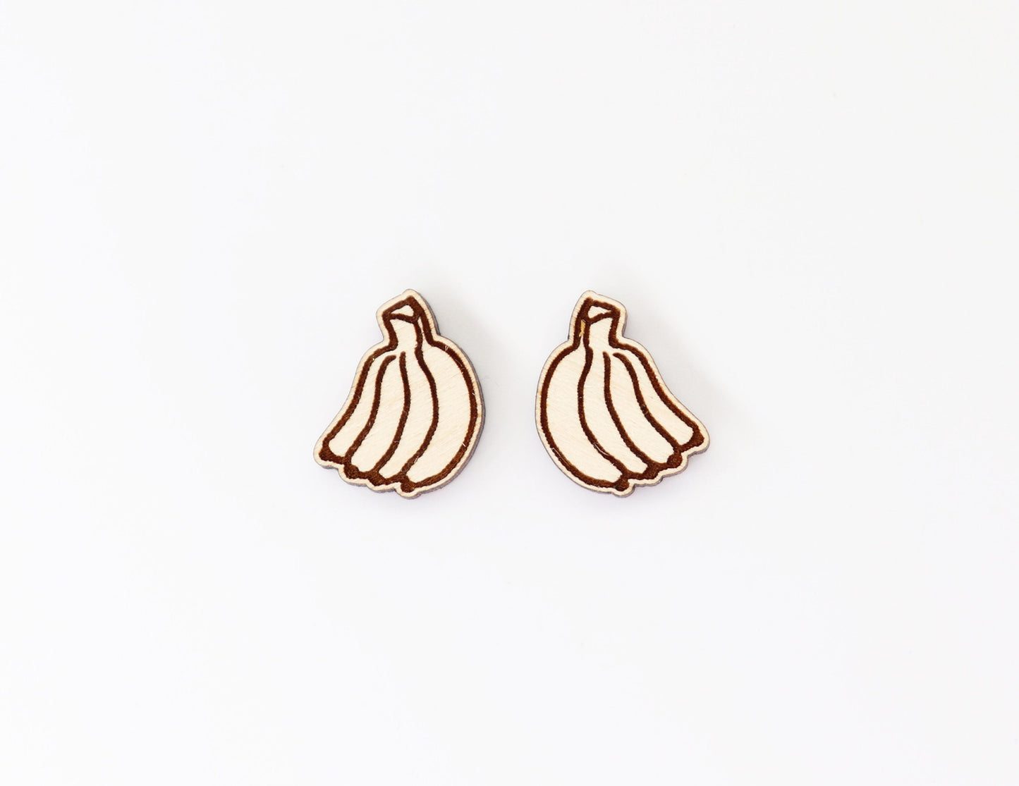 Banana earring stud blanks, earring blanks, wood blanks