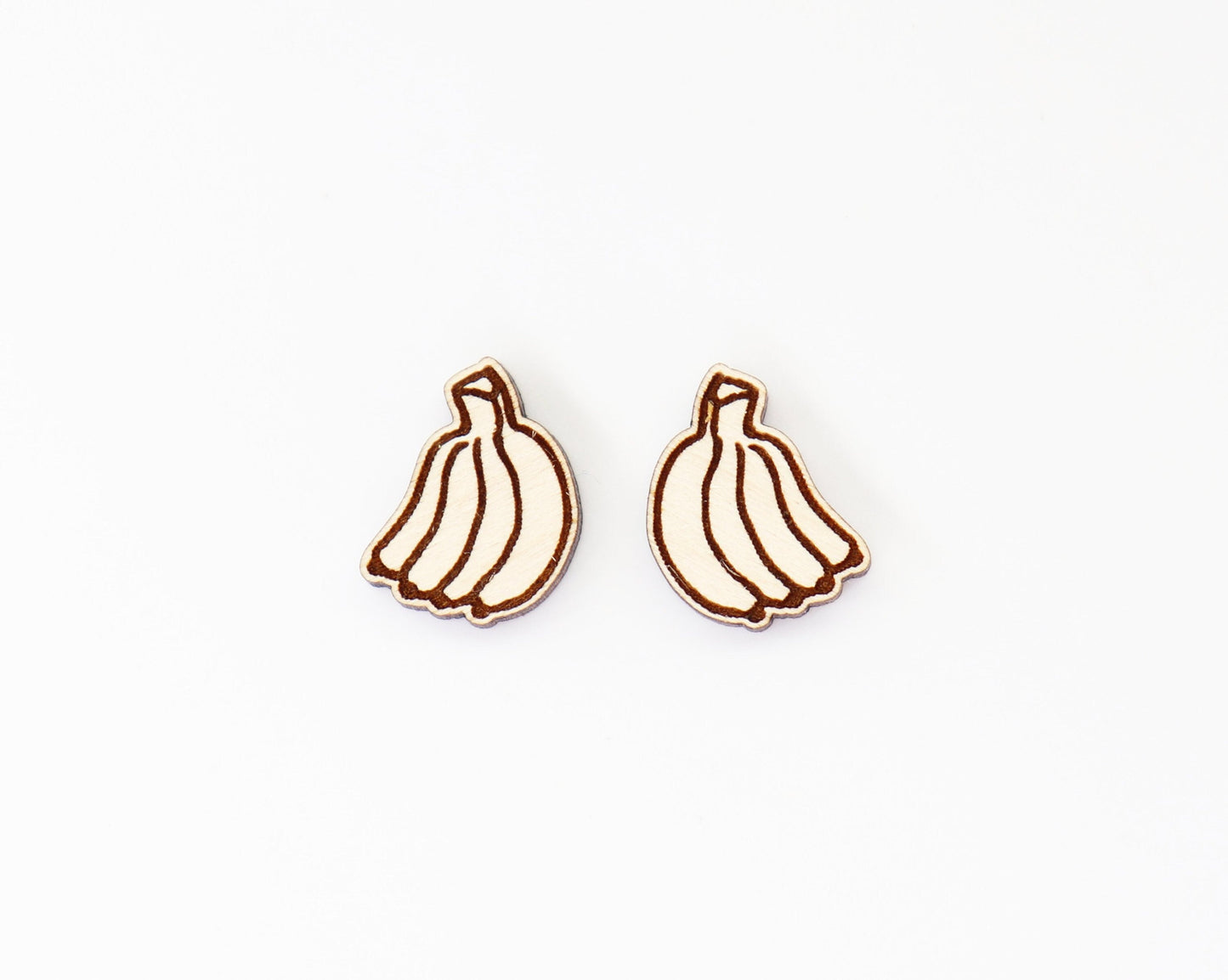 Banana earring stud blanks, earring blanks, wood blanks