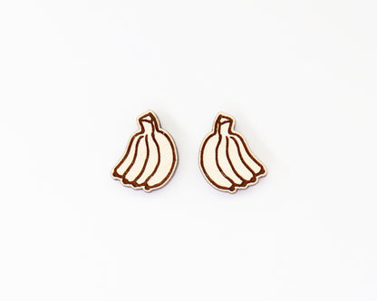 Banana earring stud blanks, earring blanks, wood blanks