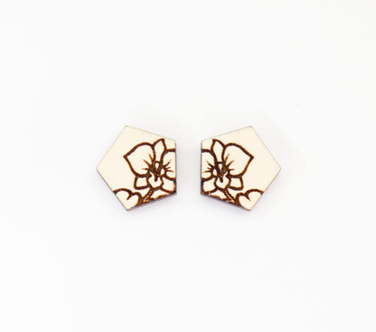 Wood earrings, wood studs, earring blanks