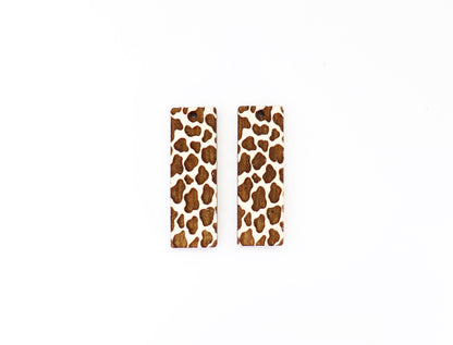 Leopard print bar blanks, earring blanks