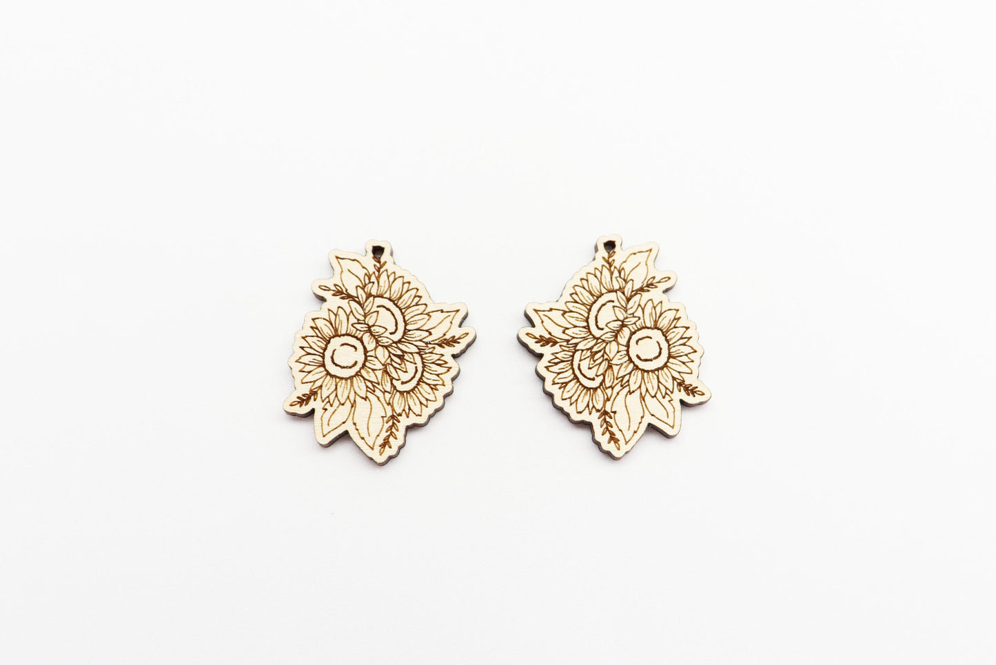 Sunflower earring blanks, wood cutouts