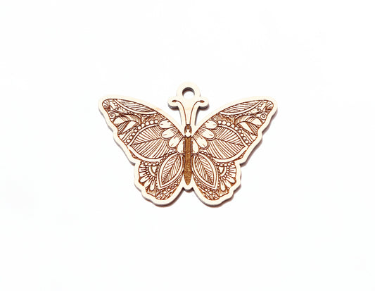 Butterfly car charm blank, wood blanks, wood cutouts