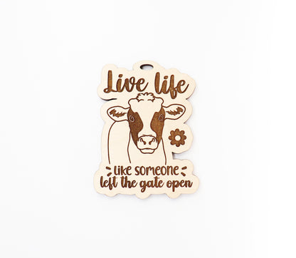 Cow car charm,  wood blanks, wood cutouts, cow cutouts