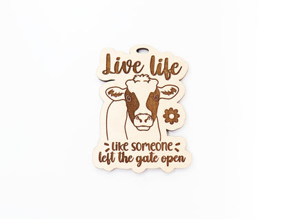 Cow car charm,  wood blanks, wood cutouts, cow cutouts