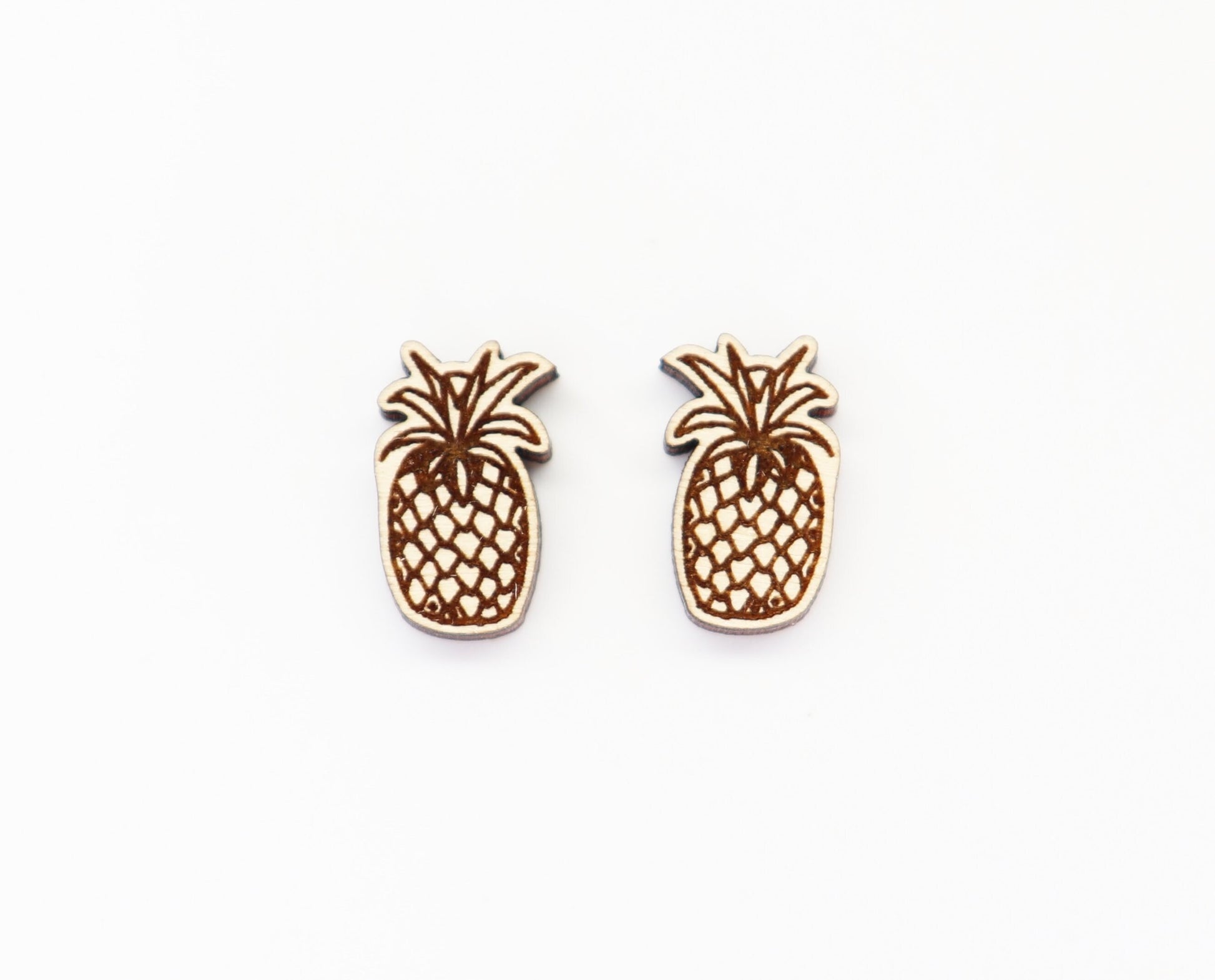 Pineapple studs,  earring blanks, wood blanks