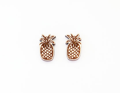 Pineapple studs,  earring blanks, wood blanks