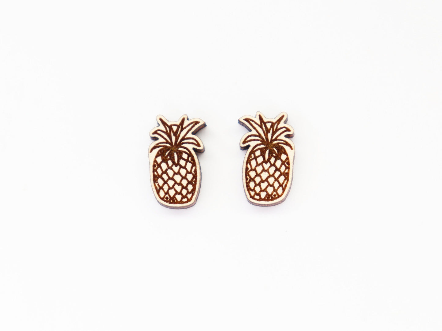 Pineapple studs,  earring blanks, wood blanks