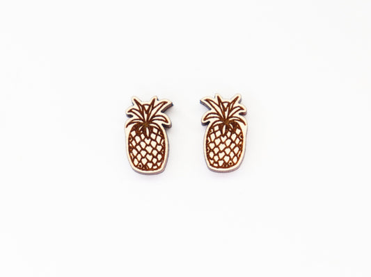 Pineapple studs,  earring blanks, wood blanks