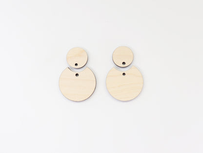 2 Piece Wood Earring blanks, wood blanks, sold per pair