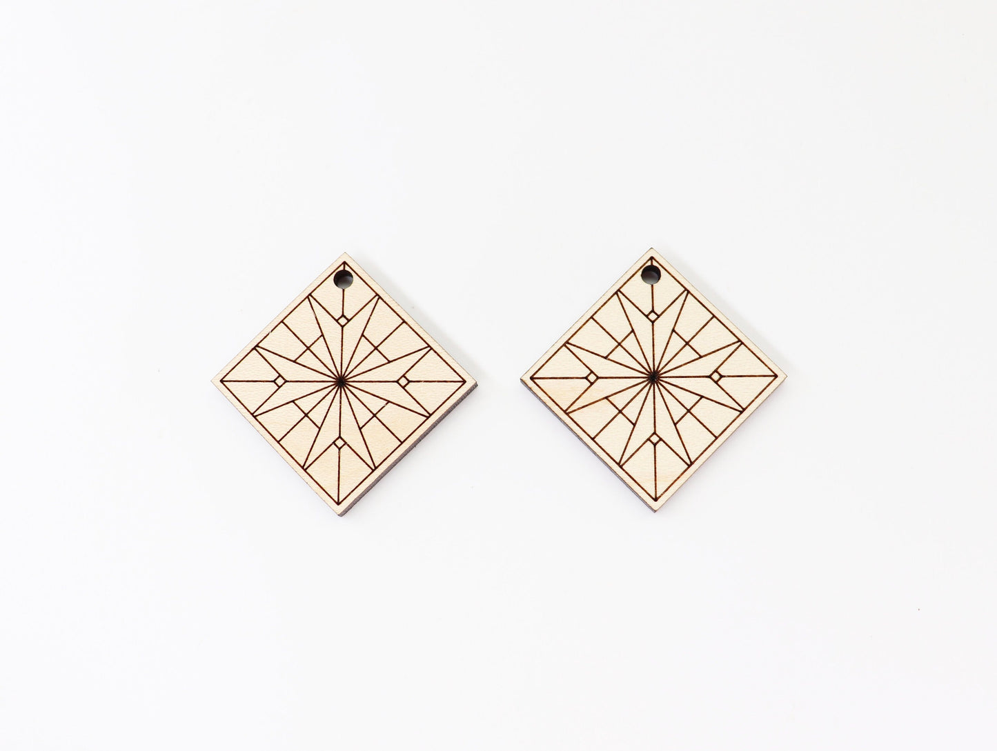 Barn quilt wood earring blanks,  wood earring blanks, sold per set