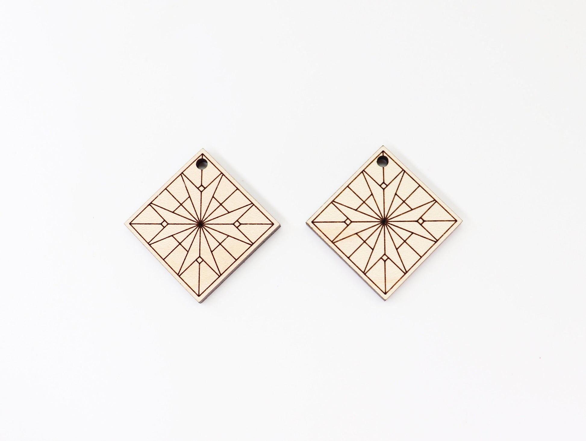 Barn quilt wood earring blanks,  wood earring blanks, sold per set