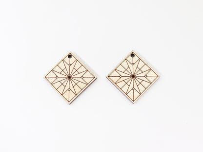 Barn quilt wood earring blanks,  wood earring blanks, sold per set